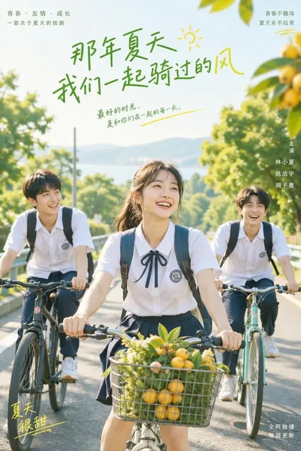 三个人的甜夏 - AI电影网 AI电影网《三个人的甜夏》青春短剧封面